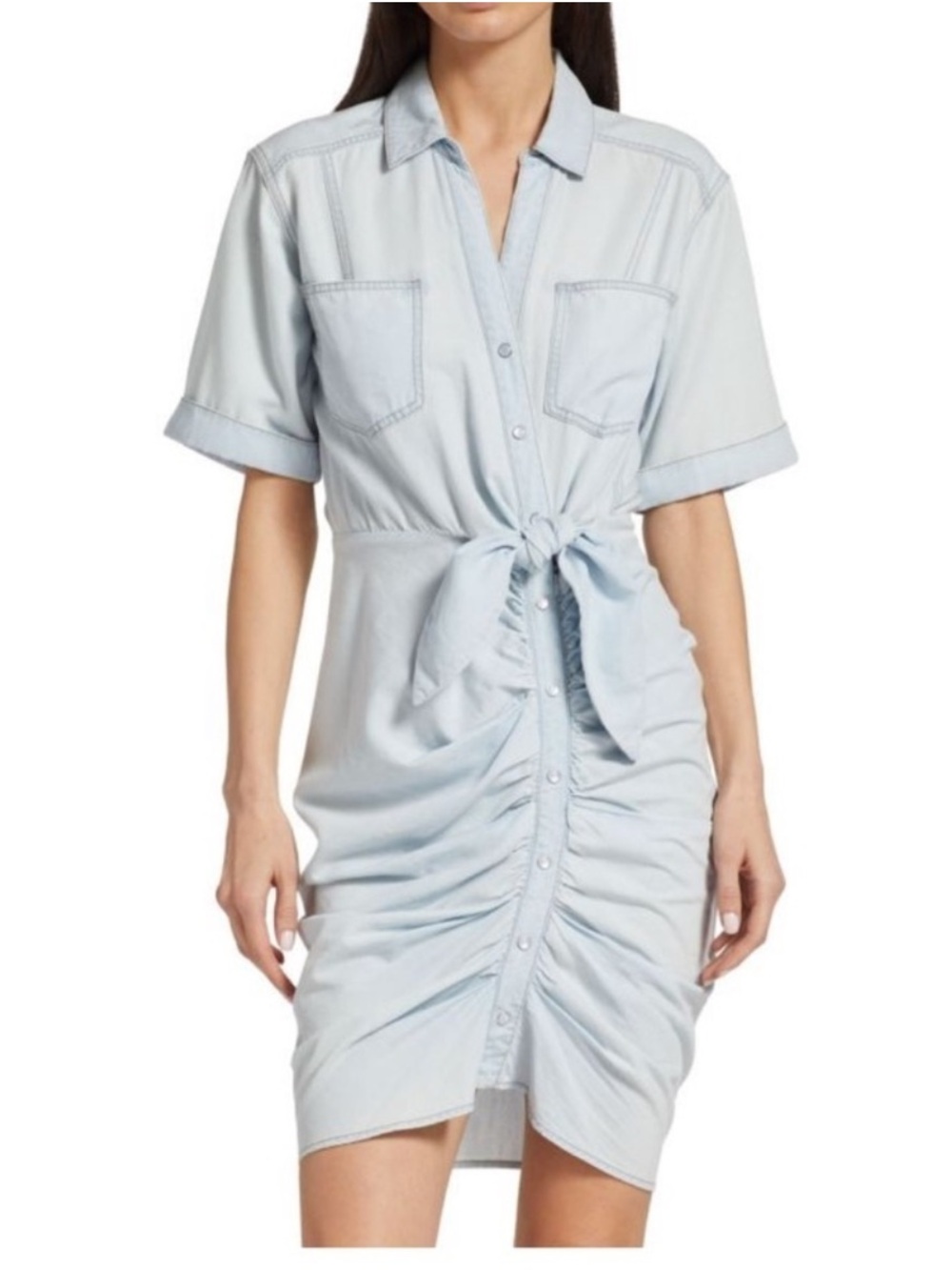 Veronica Beard Hensley Shirt Dress Light Denim Size 16